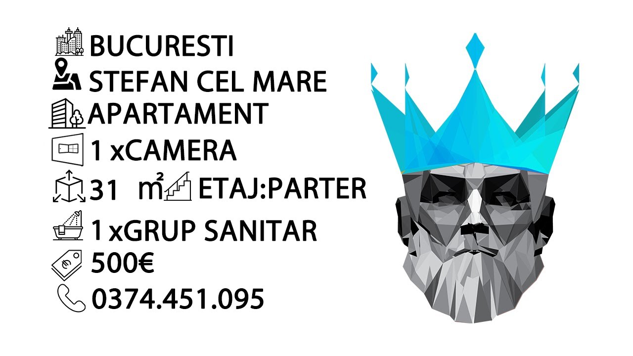 Tur video Studio Eminescu | Prima Chirie | Metrou 5m | Curte Proprie | Centrala