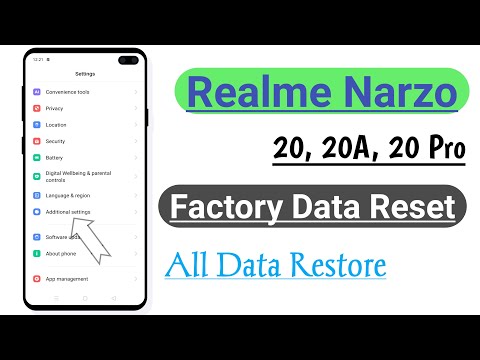 Realme Narzo 20, 20a, 20 Pro Factory Data Reset Setting / All Data Restore, Restore Setting