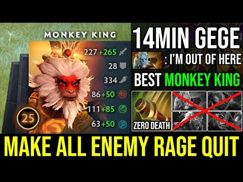 How to Make ALL Enemy Rage Quit - 14Min GG World Best Monkey King Spammer with Zero Death DotA 2