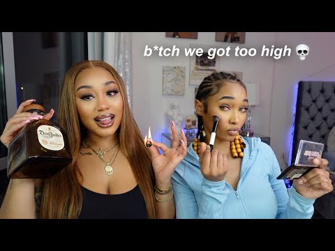 we did our makeup high af at 1AM *hilarious* 😂💨