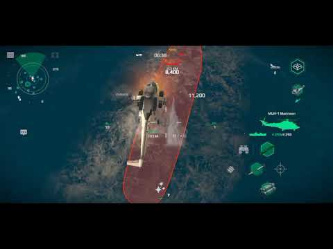 Super Lynx vs MUH-1 (ASW Cannon damage) - MODERN WARSHIP ONLINE BATTLE