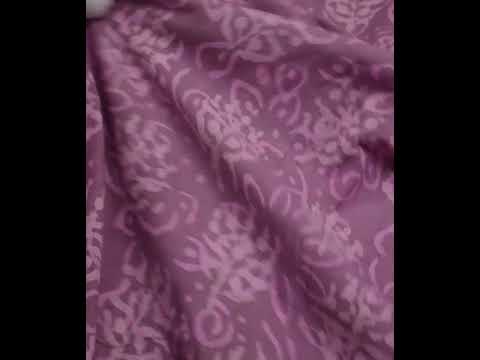 Natural Lac Dyed With Natural Pink White Block Print 103 GSM Pure Organic Khadi Handwoven fabric — video