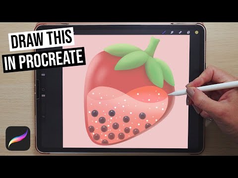 🍓 Strawberry Bubble Tea Illustration in Procreate | Step by Step Tutorial For Beginners