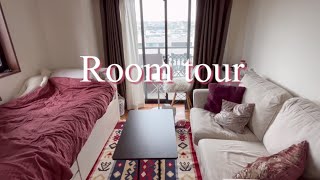 【Room tour】1K 一人暮らし プチプラ家具で揃えた ワインレッド のお部屋