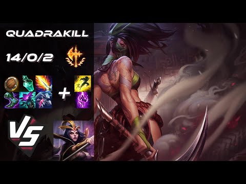 MID Akali vs LeBlanc [QUADRAKILL] - NA Challenger Patch 14.9