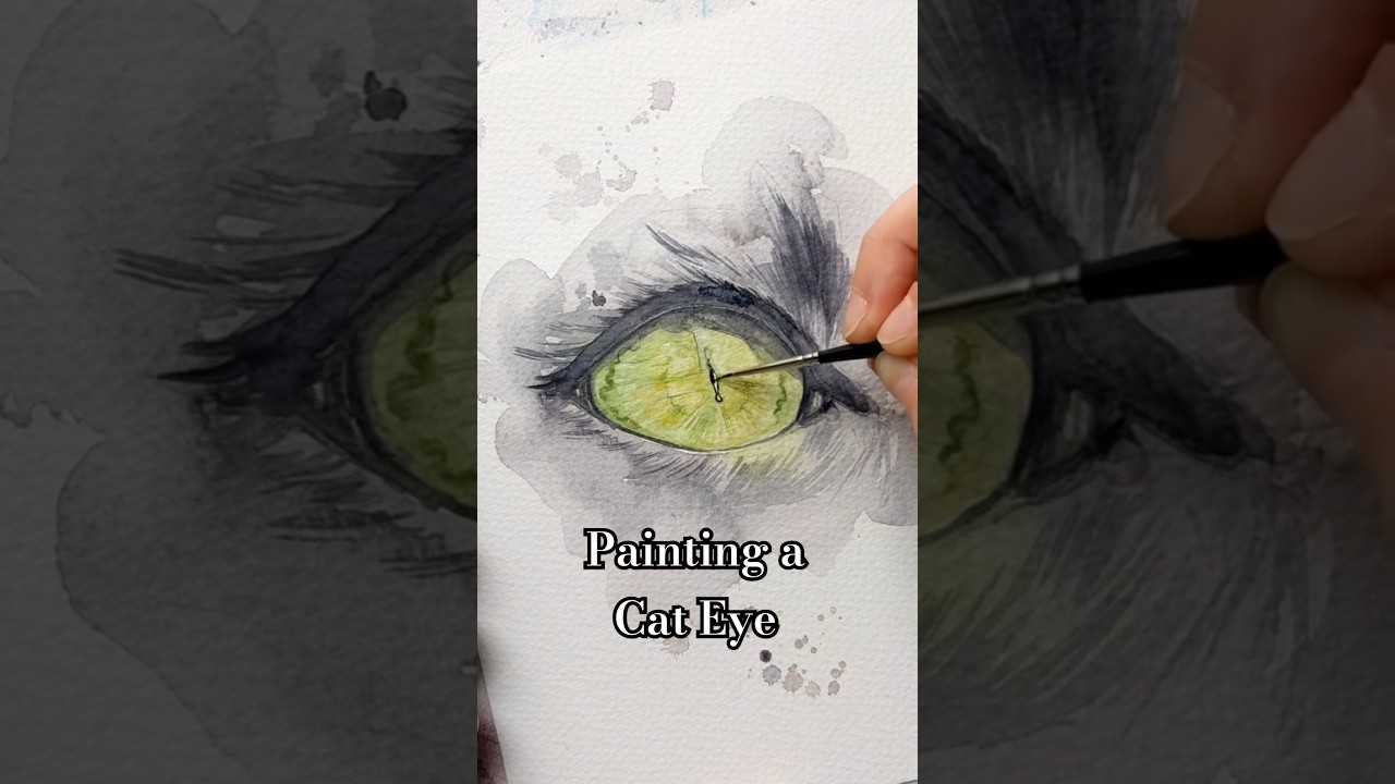 Painting a cat eye - watercolour process. Step-by-step. #painting #cats #watercolor #howtodraw
