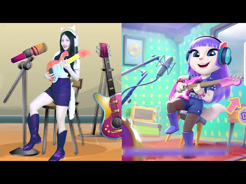 Elizabeth Imitate Angela To Be A Rocker Super Stars | My Talking Angela In The Real Life