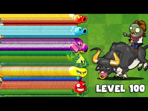 PvZ2 Challenge! 200 Plants Max Level vs 2 West-Bull Zombie LV100 - Who Will Win ?