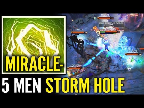 5 MAN in a STORM HOLE Miracle Aghanim's Storm spirit Game 7.11 META DOta 2