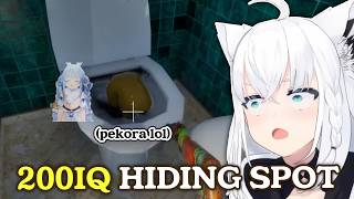 Pekora's "Genius" 200IQ strategy: Hiding as a TURD in the toilet 💩