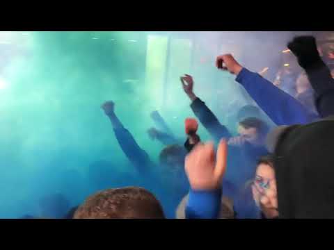 STVV 2-3 KRC GENK sfeer (Ultras fans Genk) with pyro 🔥🌫 @ 18-01-2019