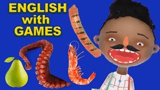 Cooking Shrimps and Octopus in Toca Kitchen app | ENGLISH LEARNING VIDEO FOR KIDS