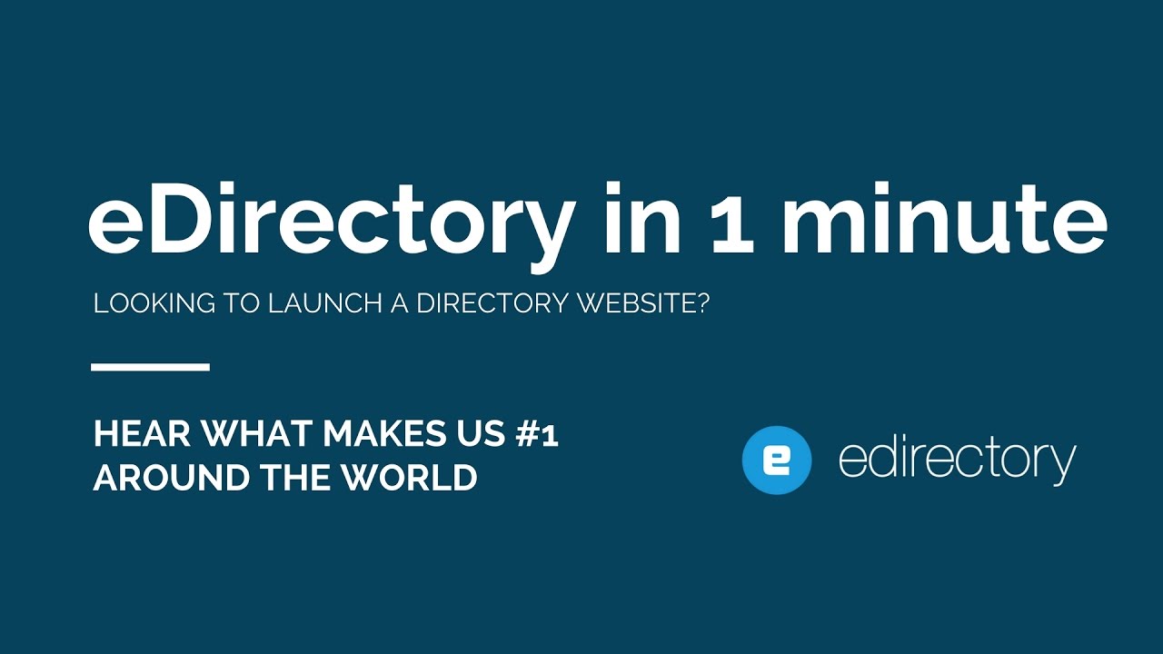 eDirectory.com - Online Directory Software in 1 Minute