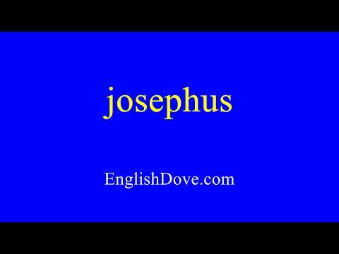 How to pronounce josephus in American English