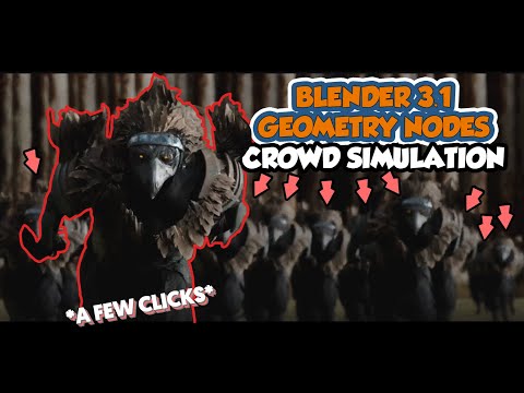 Crowd Simulation in seconds with Blender 3.1 Geometry nodes