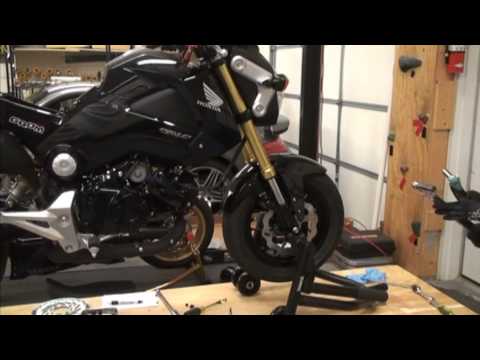Honda Grom FRONT Brake Upgrade (Galfer Wave Rotor, Brembo, Tyga) PART 1 - Hardracing #GromBrakes