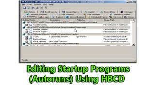 Editing Startup Programs (Autoruns) Using HBCD by Britec