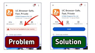 How To Download UC Browser| Uc Browser This Item Is Not Available In Your Country 