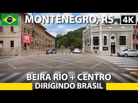 Montenegro, RS 🚙 🇧🇷 Beira Rio - Rua Central [Dirigindo Brasil] 4K