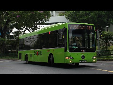 [SMRT] LOUD KICKDOWNS , Ride on SMB74Y on Service 187 . Mercedes Benz OC500LE