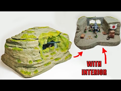 WW2 Japanese Artillery Bunker CARDBOARD || 1/72 Scale || DIY How to Build