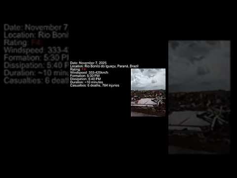 2025 Rio bonito do Iguaçu, Paraná, Brazil Wedge F4 Tornado | 7 de novembro de 2025 #tornado #brazil