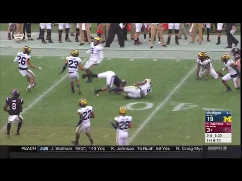 2018 Outback Bowl USC vs Michigan - Rico Dowdle 19 Yd Reception