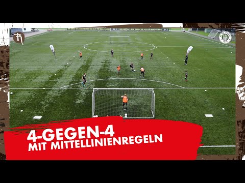 Training build-up play | '4v4 with center line rules' drill | FC St. Pauli Rabauken x A.F