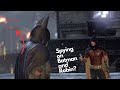 Redhood spies on Batman and Robin (Arkham verse)