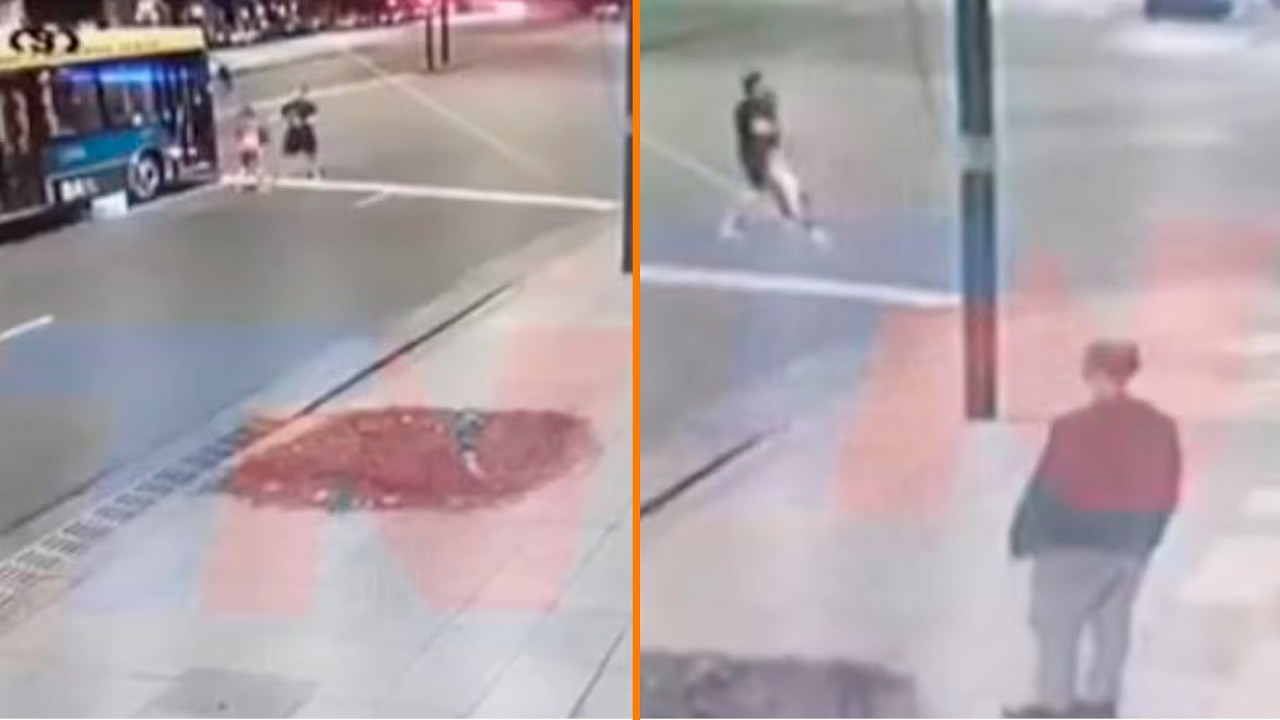 Apareció un video que muestra a Facundo Moyano forcejeando con Candela Arizaga en la vía pública