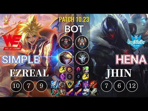 WEA Simple Ezreal vs hyF Hena Jhin Bot - KR Patch 10.23