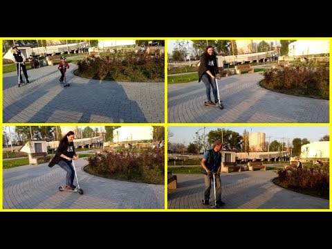 Весёлые покатушки на Самокатах возле стадиона Локомотив в Ростове-на-Дону