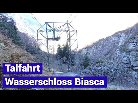 Darf nur noch langsam fahren: Luftseilbahn Biasca - Wasserschloss Talfahrt funivia