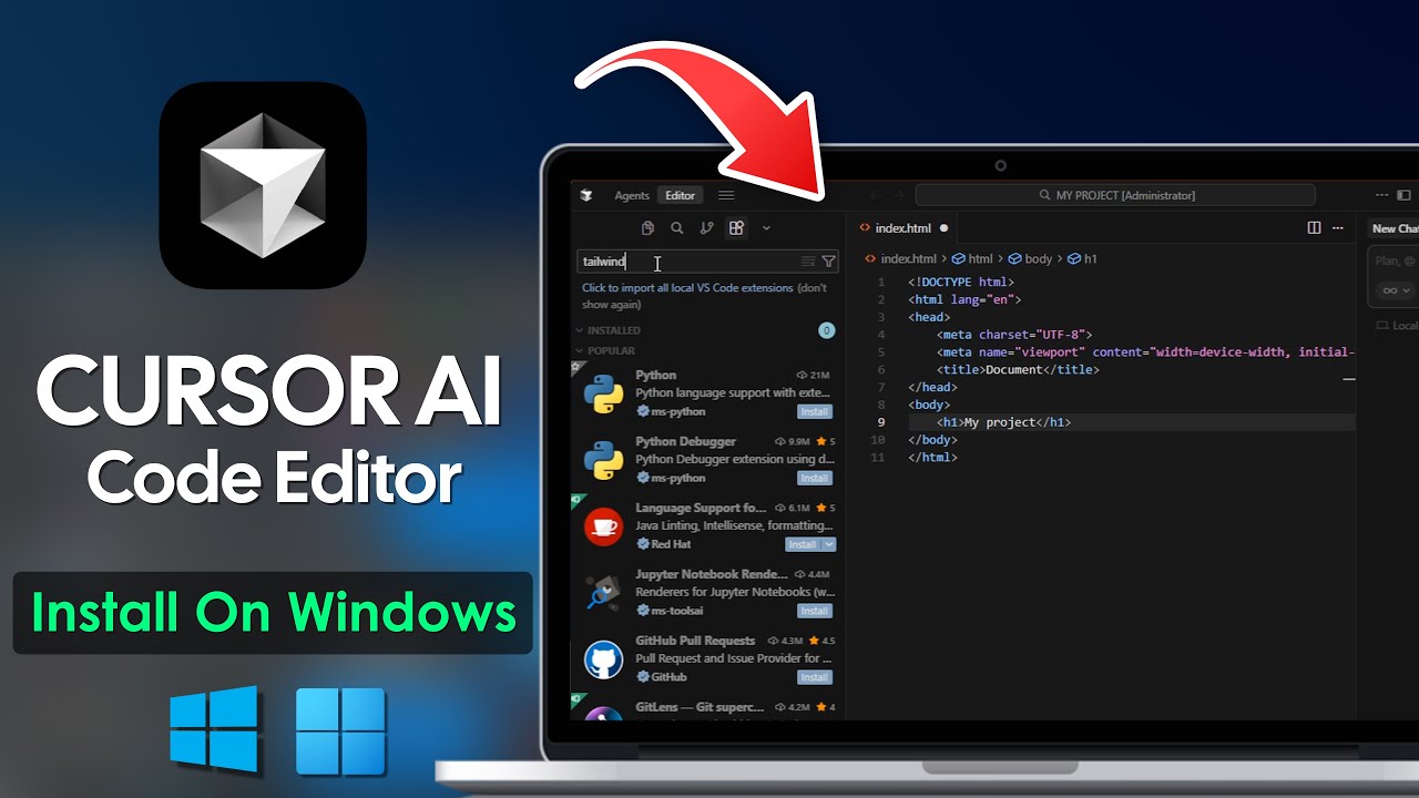 How to Install Cursor AI Code Editor on Windows 11 / 10