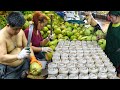 Amazing Coconut Cutting Skills Coconut Jelly Making In Thailand Street Food For Coconut Lovers