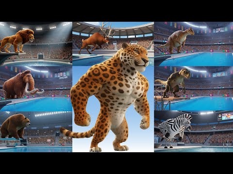 🏊‍♂️ ABC Prehistoric Animal Athlete Song  | Fantasy Olympic Swimming Animals 🦖 | Jumpy Jungle TV