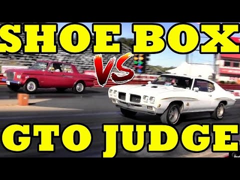 FAST SHOE BOX vs Ram Air III GTO Judge !!  Studebaker Lark R2 vs 70 GTO Judge - Drag Race - RoadTest