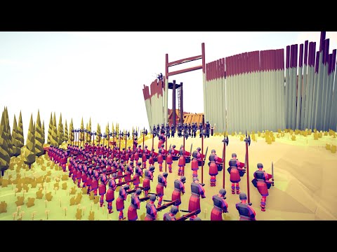 100x MEDIEVAL ARMY ATTACK ENEMY CASTLE - Totally Accurate Battle Simulator TABS