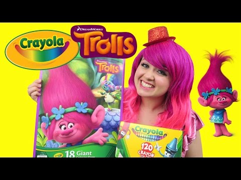 Coloring Poppy from Trolls Crayola GIANT Coloring Book | COLORING WITH KiMMi THE CLOWN Video