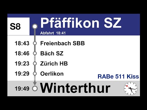 ZVV Ansagen, S8 (Pfäffikon SZ-Winterthur) | RABe 511 Kiss
