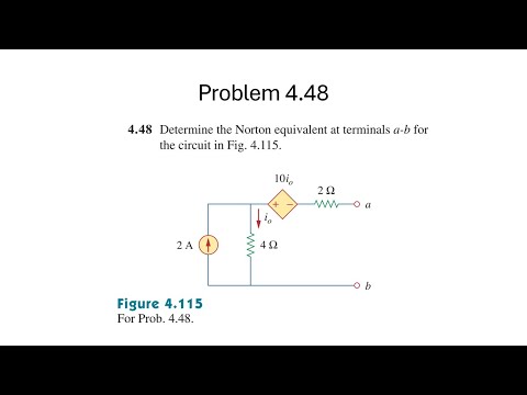 Problem 4.48 Determine the Norton equivalent at terminals a-b forthe circuit in Fig. 4.115. Sadiku.