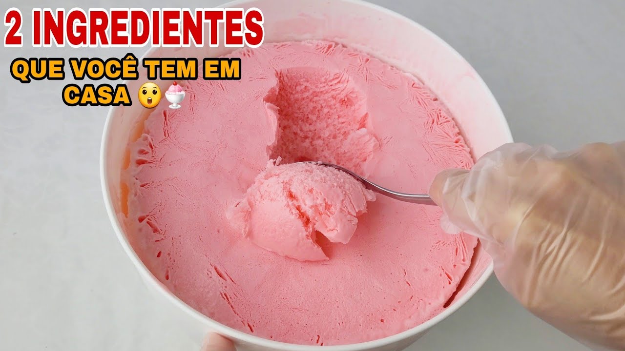 SORVETE CASEIRO com 2 INGREDIENTES! SEM GELATINA! RENDE MUITO!🍨😋