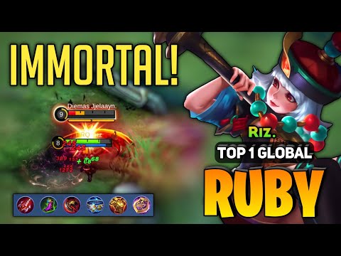 IMMORTAL! Ruby Exp Lane Hybrid tank Build [ Top 1 Global Ruby Best Build ] By.Riz - Mobile Legends