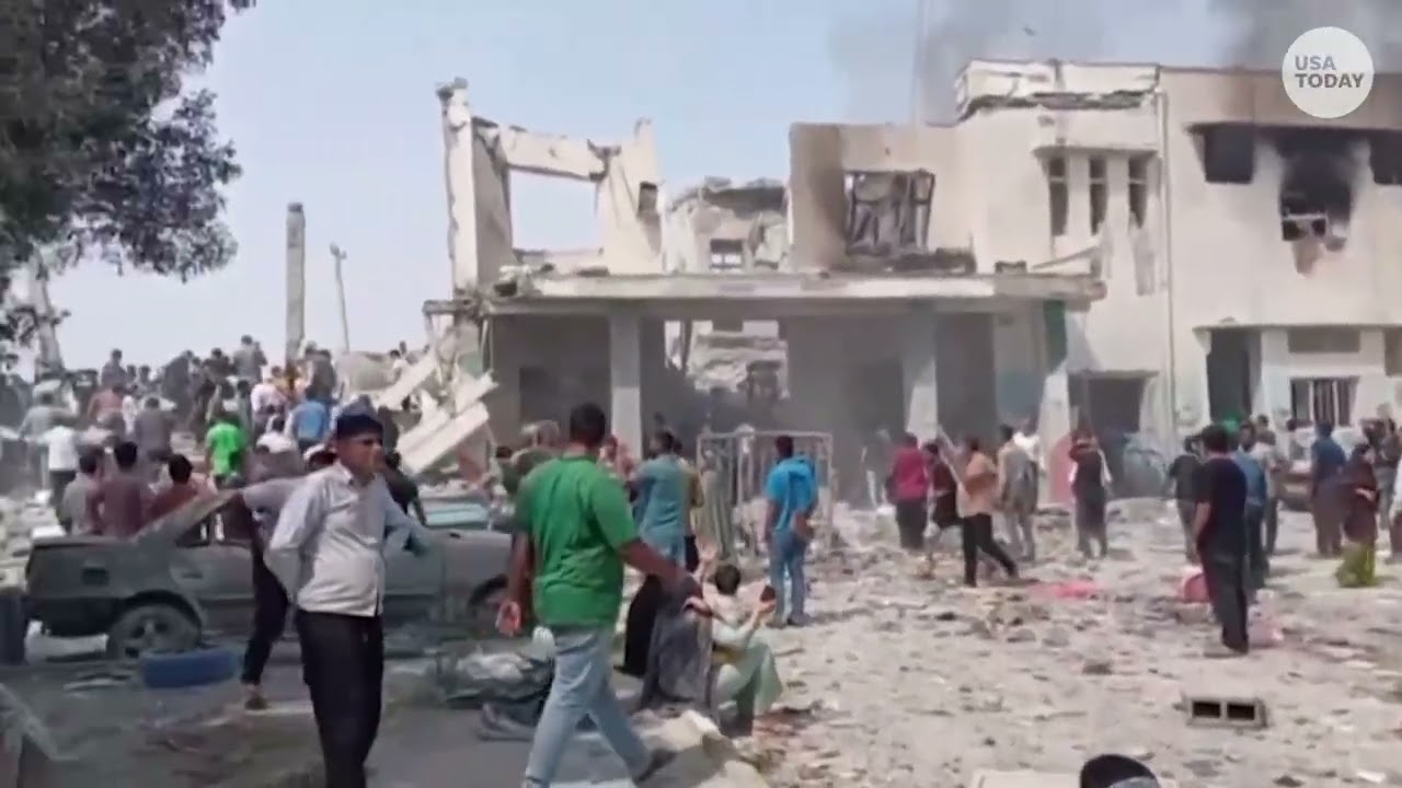 Aftermath of Iran girls' school hit with strike amid Israel and US attacks on Iran, killing dozens