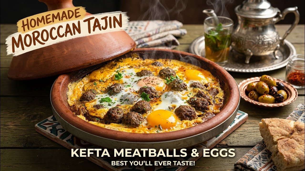 The BEST 1-Pan Moroccan Dinner: Meatball & Egg Tajine 