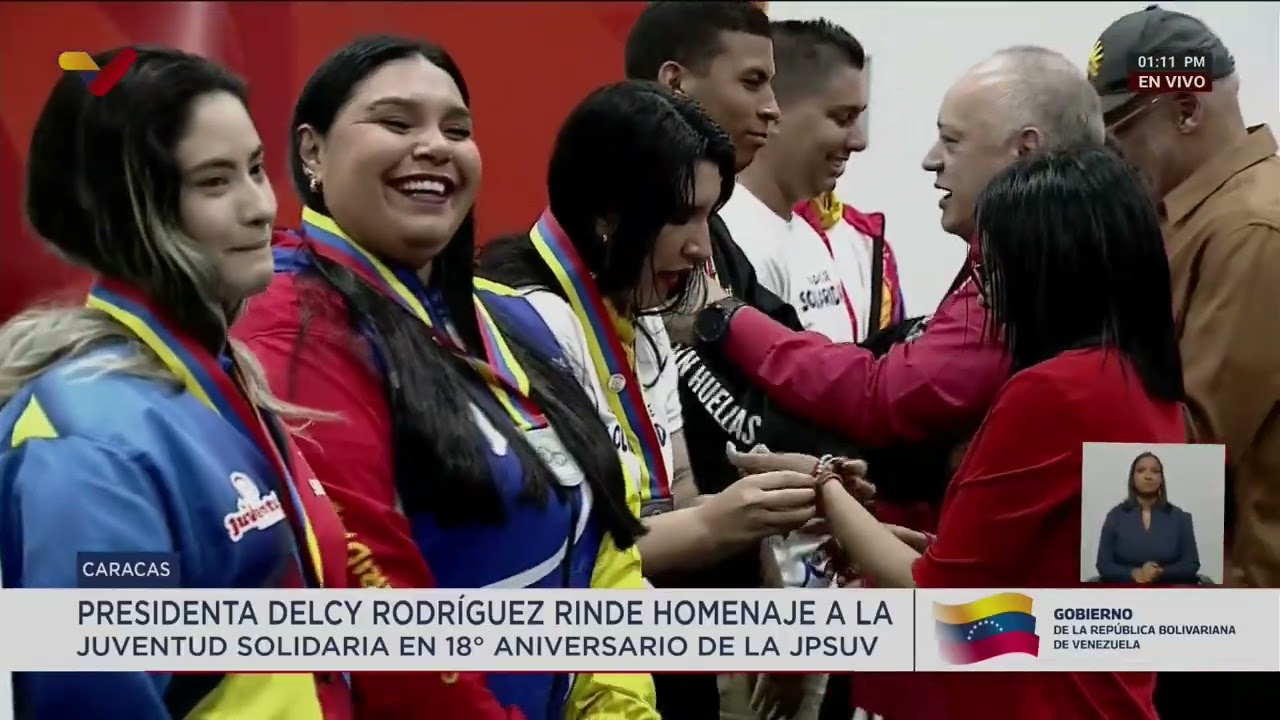 Delcy Rodríguez en homenaje a la Juventud del PSUV (JPSUV) por su 18° aniversario