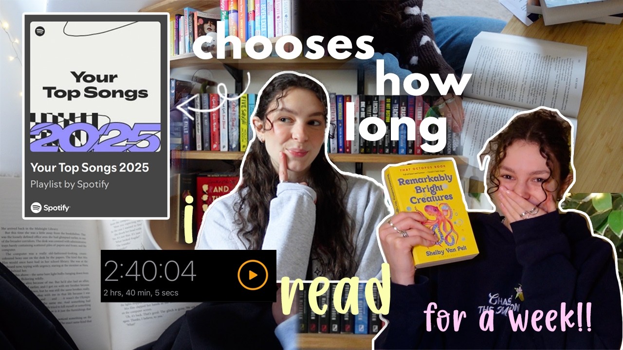spotify *top songs* choose how long I read for an ENTIRE week!! 🎧