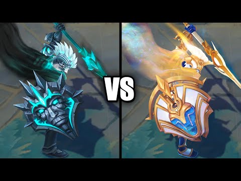 Prestige Ascended Pantheon vs Ruined Pantheon Skins Comparison (League of Legends)