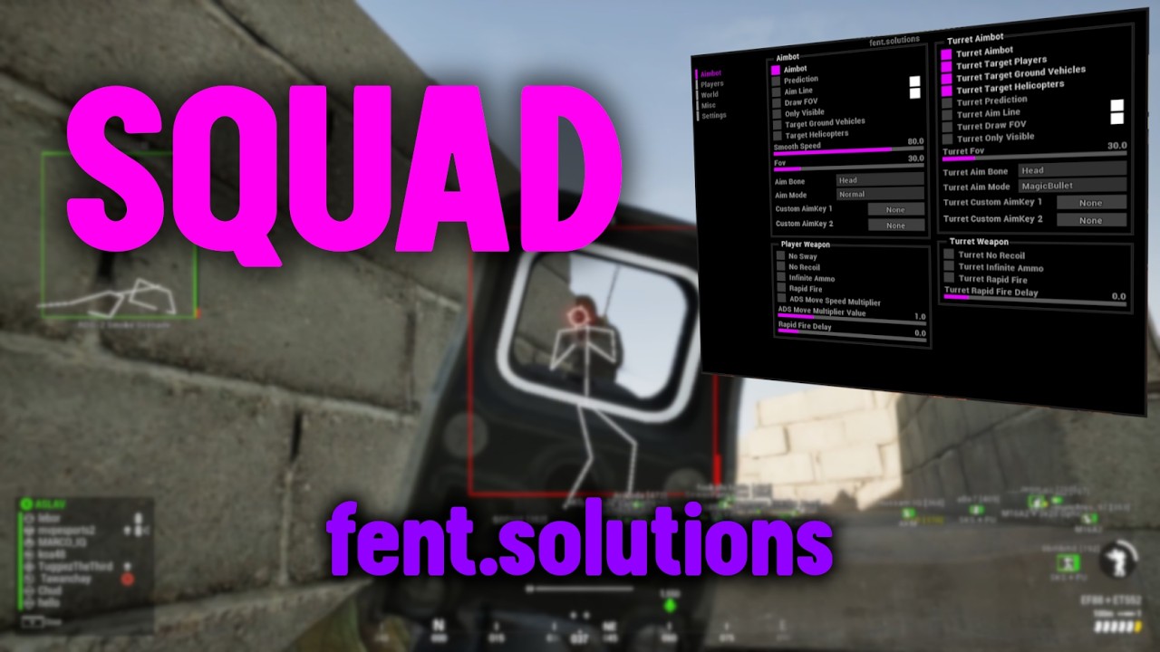 Squad cheat gameplay video demonstration