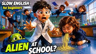 Lumi Hid in Kavin’s Backpack..Then the Whole Class Started Floating! 😱👽| Easy English Listening (A2)